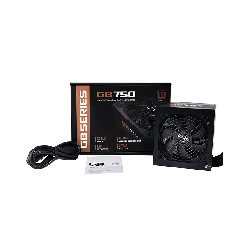 Nguồn máy tính AIGO GB750 - 750W (80 Plus Bronze/Màu Đen)